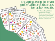 Maze puzzle and Counting on with Fruits