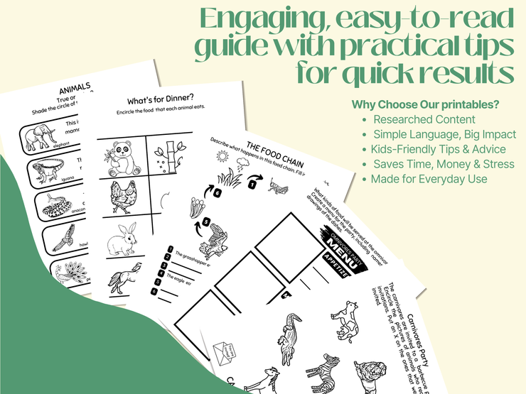 THIRD GRADE ANIMALS WORKSHEETS
