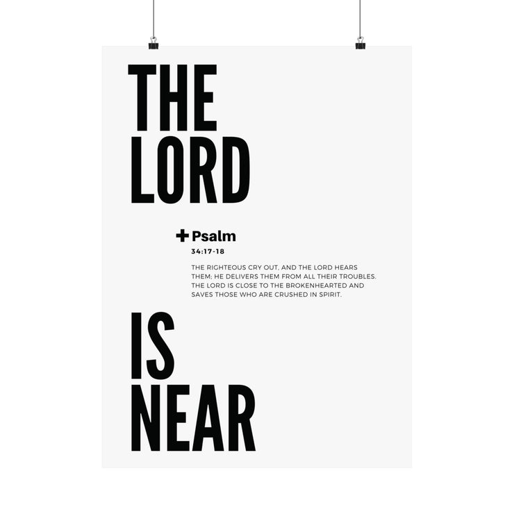 Christian Scripture Matte Vertical Poster, Psalm 34:17-18 Typography Wall Art Home Office Decor, Living Room, Inspirational Religious Gift,Bible Verse,Christian Gift,Home Decor,Inspirational Poster,Living Room Decor,Matte Poster,Office Decor,Premium Quali