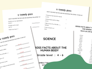 Science - GROSS FACTS ABOUT THEHUMAN BODY- Grade level : 4 - 6