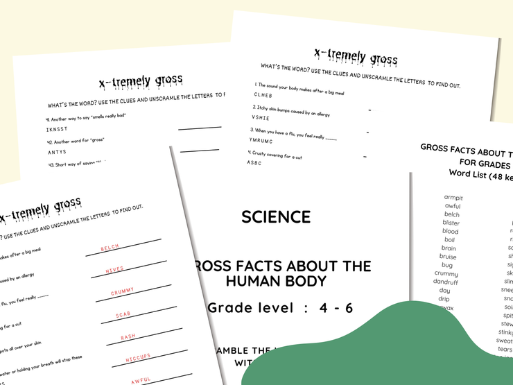 Science - GROSS FACTS ABOUT THEHUMAN BODY- Grade level : 4 - 6