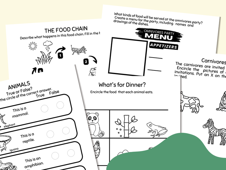 THIRD GRADE ANIMALS WORKSHEETS