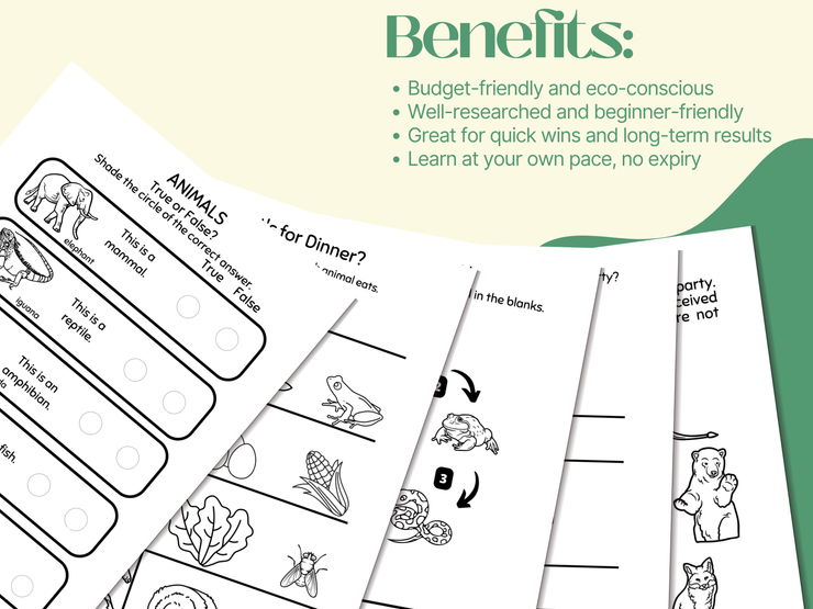 THIRD GRADE ANIMALS WORKSHEETS