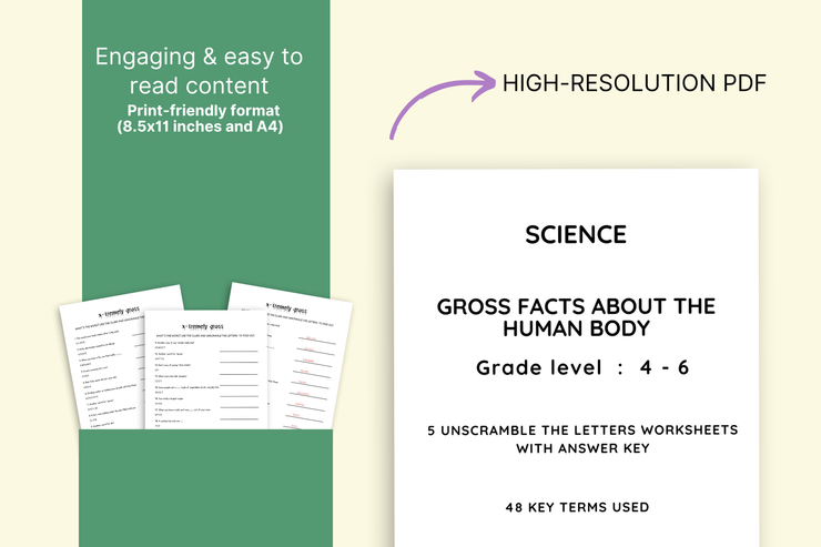 Science - GROSS FACTS ABOUT THEHUMAN BODY- Grade level : 4 - 6