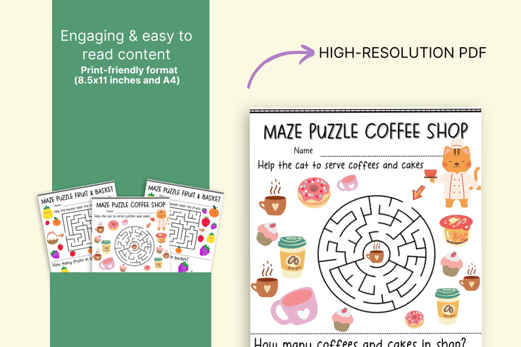 Maze puzzle and Counting on with Fruits