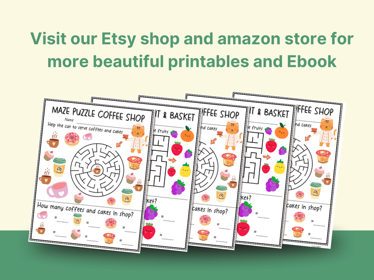 Maze puzzle and Counting on with Fruits