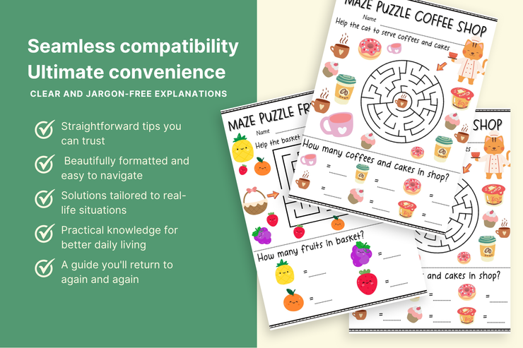 Maze puzzle and Counting on with Fruits