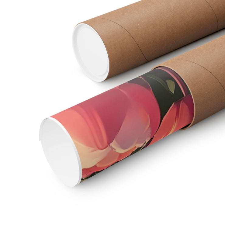 Disco Ball in Tulip Field Art Print displayed on a rolled poster tube for vibrant home decor
