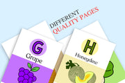 Colorful Alphabet Fruit Flashcards | Educational Printable ABC Fruits | A-Z Fruit Learning Cards for Kids | Digital Download
