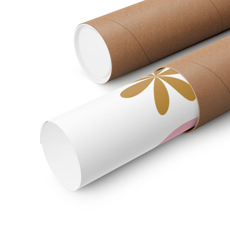 Colorful Retro Do What Makes You Happy Matte Poster Print rolled up in a protective tube by Printify