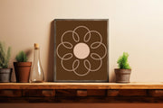Earthy Circle in Brown Poster with Floral Design, Perfect for Home Decor and Minimalist Aesthetics