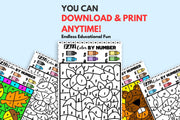 Fall color by number printable | kids coloring pages | color by code | preschool, kindergarten & elementary | instant digital download