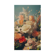 Floral Poster Vibrant Flower Bouquet Art Print Realistic Roses showcasing a colorful arrangement of roses and tulips
