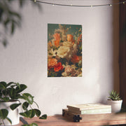 Floral Poster Vibrant Flower Bouquet Art Print Realistic Roses showcasing a beautiful arrangement on a wall
