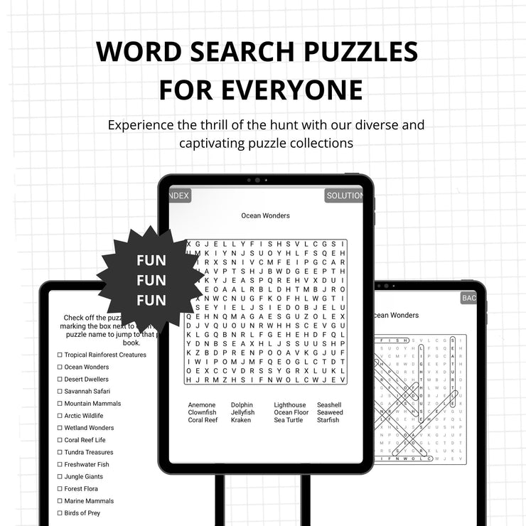 Animals Word Search Kindle Scribe Word Search Puzzles | Interactive Digital Puzzle | Part of Our Premium Kindle Scribe Game Collection