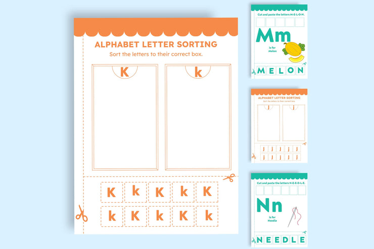 Printable Alphabet Cutout Activity Pages for Kids – Fun Educational Worksheets for Early Learning