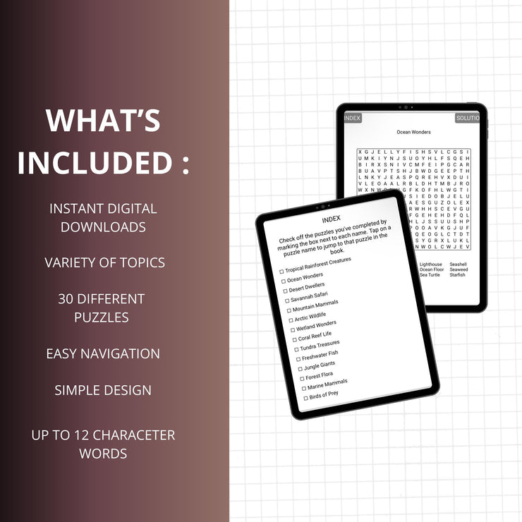 Food and Drink Word-Search- Kindle Scribe Word Search Puzzles | Interactive Digital Puzzle | Part of Our Kindle Scribe Game Collection