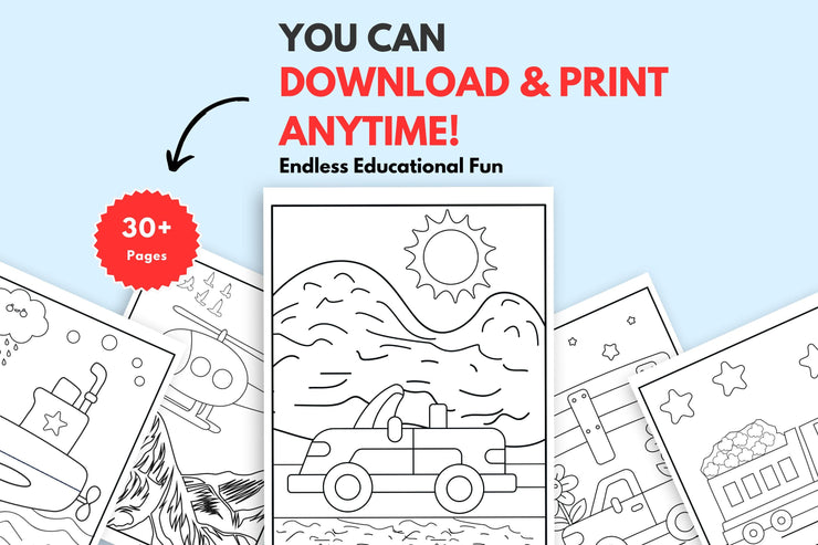 Printable Kids Coloring Pages | Fun and Educational Art | Instant Download | Perfect for Home & Classroom Activities