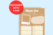 Printable Meet teacher newsletter design