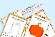 Autumn Scissor Skills Activity Pages | Printable Fall / autumn Cutting Practice Worksheets for Kids