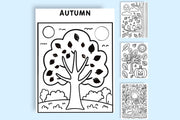 Autumn to Christmas Printable Coloring Pages - Halloween, Fall, Winter Holiday Fun | Fun Digital Download for Kids & Adults