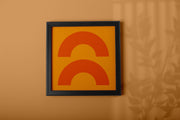 Minimalist Orange Dual Arch Canvas Print – Modern Geometric Wall Art