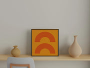 Minimalist Orange Dual Arch Canvas Print – Modern Geometric Wall Art