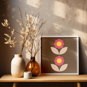 Minimalist Retro Floral Art Print | Matte Finish | UV Resistant Wall Decor- poster