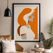 Minimalist Orange Lady - Matte Finish Canvas Art