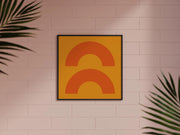 Minimalist Orange Dual Arch Canvas Print – Modern Geometric Wall Art