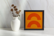 Minimalist Orange Dual Arch Canvas Print – Modern Geometric Wall Art