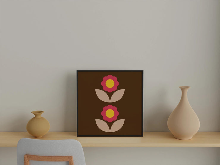 Minimalist Retro Floral Art Print | Matte Finish | UV Resistant Wall Decor- poster