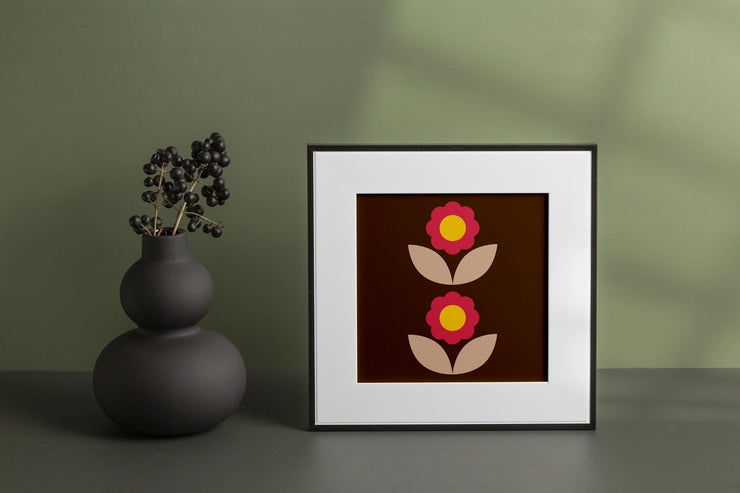 Minimalist Retro Floral Art Print | Matte Finish | UV Resistant Wall Decor- poster