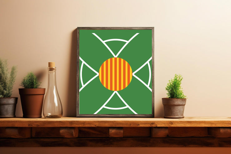 Geometric Green Sunburst Matte Finish poster Art - Reflection-Free, UV Resistant Print