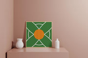 Geometric Green Sunburst Matte Finish poster Art - Reflection-Free, UV Resistant Print