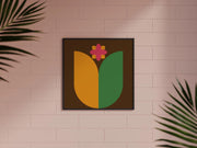 Modern Flower Burst in yellow and green- wall poster