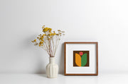 Modern Flower Burst in yellow and green- wall poster