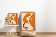 Minimalist Orange Lady - Matte Finish Canvas Art