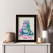 Royal Frog Kiss – Matte Canvas Poster Art Print, UV Resistant