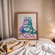 Royal Frog Kiss – Matte Canvas Poster Art Print, UV Resistant