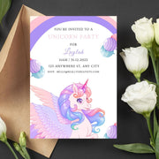 Customizable Unicorn Party Invitation | Editable Digital Canva Template | Perfect for Kids’ Birthday Parties