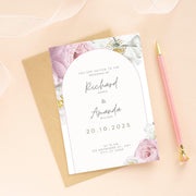 Floral Arch Wedding Invitation Template | Editable Canva Design | Customizable party template for Elegant Weddings