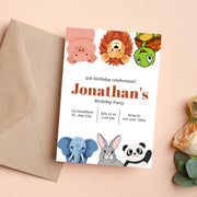 Editable Animal-Themed Birthday Invitation Template | Customizable Canva invitation template Link | Digital Download