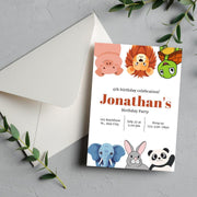 Editable Animal-Themed Birthday Invitation Template | Customizable Canva invitation template Link | Digital Download