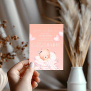 Customizable Baby Shower Invitation Template - Adorable Bear Design - Editable Canva party invite template