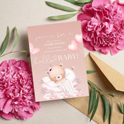 Customizable Baby Shower Invitation Template - Adorable Bear Design - Editable Canva party invite template