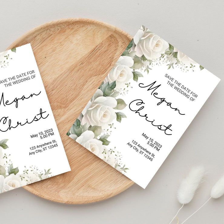 Elegant Customizable Floral Wedding Invitation | Editable Canva Template | Instant Download \ wedding party