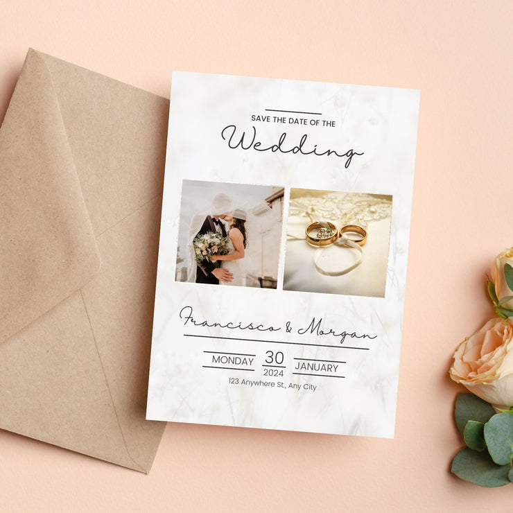 Customizable Canva Wedding Invitation Template | Digital Save the Date Card | Easy-to-Edit Wedding Announcement- wedding party