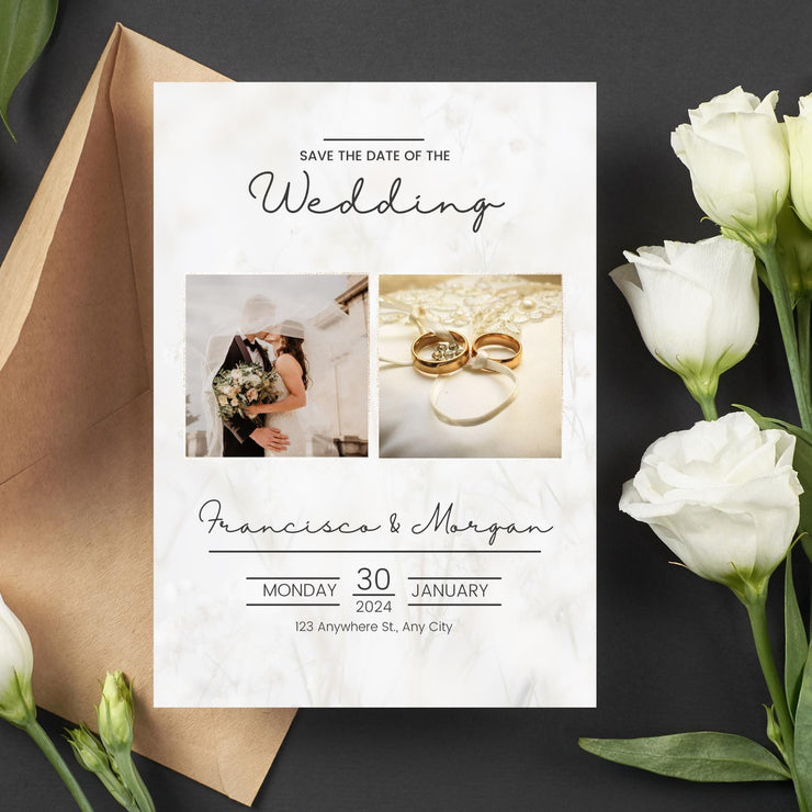 Customizable Canva Wedding Invitation Template | Digital Save the Date Card | Easy-to-Edit Wedding Announcement- wedding party