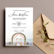 Beach Wedding Invitation Template | Editable Floral Arch Design | Digital Wedding Invite |wedding party